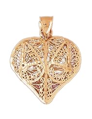 CleverEves 14K Gold Pendant 3-D Filigree Heart 11.5 - Gram(s)