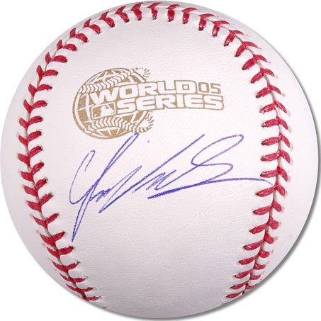Juan Uribe Autographed 2005 World Series Baseball