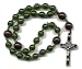 Anglican Prayer Beads, Rosary - Emerald & Black Czech Glass