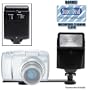 Digital Auto Slave Flash with Bracket Set For The Sony Cybershot DSC-W300, DSC-W200, DSC-W170, DSC-W150, DSC-W130, DSC-W120, DSC-W110, DSC-W100, DSC-W90, DSC-W80, DSC-W70, DSC-W55, DSC-W35, DSC-W30, DSC-W50 Digital Cameras with Exclusive FREE Complimentary Super Deal Micro Fiber Lens Cleaning Cloth