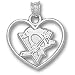 Pittsburgh Penguins Solid Sterling Silver Skating Penguin Heart Pendant