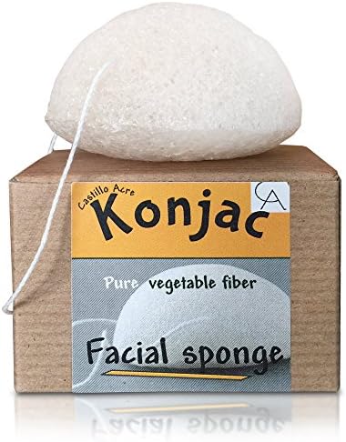 Castillo Acre Natural Vegetable Fiber KONJAC sponge for Soap-or-No-Soap Facial Cleansing