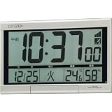 CITIZEN (シチズン) 掛け時計 置き時計 兼用 パルデジットR062 電波時計 大型デジタル プログラムチャイム 温度表示 湿度表示 8RZ062-018