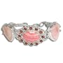 Sterling Silver Rhodocrosite, Pink Shell Heart, White Pearl, Rhodonite & Garnet Bracelet with Lobster Clasp by Sajen