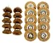 20-Piece Wire Wheel and Brush Set - Brass Plated - 1/4" Shank