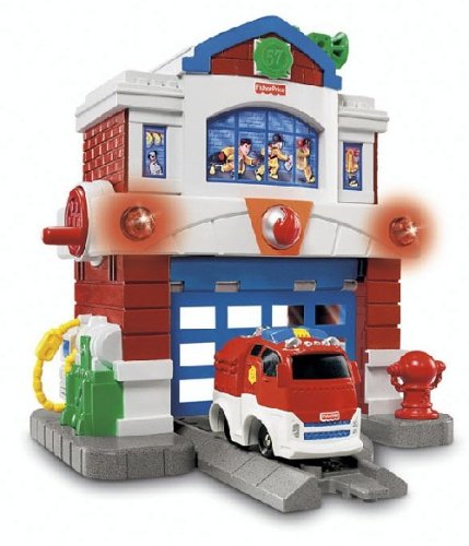 Childrens Toyshop  Toys : GeoTrax Rail & Road System - Fire Station