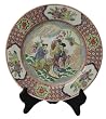 Traditional Chinese porcelain plate, "Riding to the Heavens" - hand painted