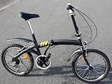 Black Folding Bike/ 20 Alloy Wheels/ Shimano Gears