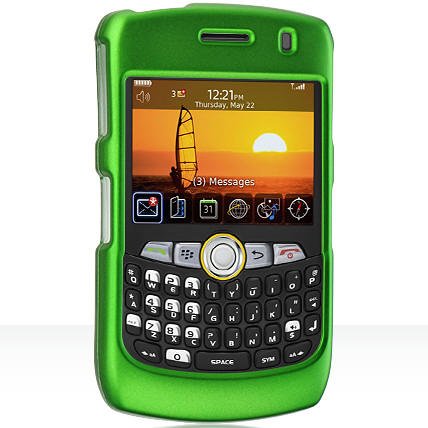 New Green Rubberized Phone Cover for BlackBerry Curve 8350i Protector Case