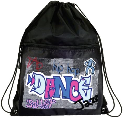 Dansbagz Graffiti Drawstring Backpack One Size Black