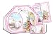 12 Baptism Bomboneiras, Ribbons, Party Favors, and Invitations with Envelopes - Baby Girl with Guardian Angel, in Spanish