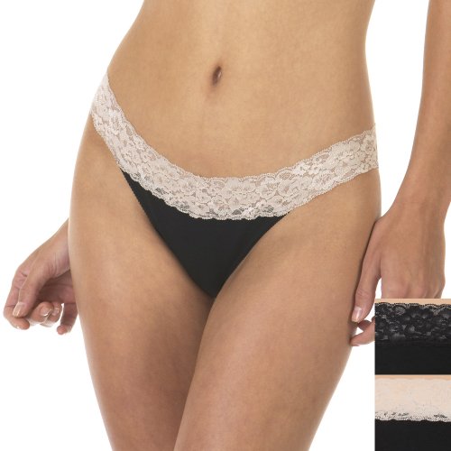 Gilligan & O'Malley  Lace V-kini 2 pk.- Ebony