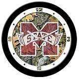 Mississippi State Bulldogs Suntime 12 Camo Glass Crystal Wall Clock - NCAA College Athletics