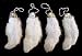 Rabbit Rabbits Foot Keychain Natural Snow White 4 Pcs