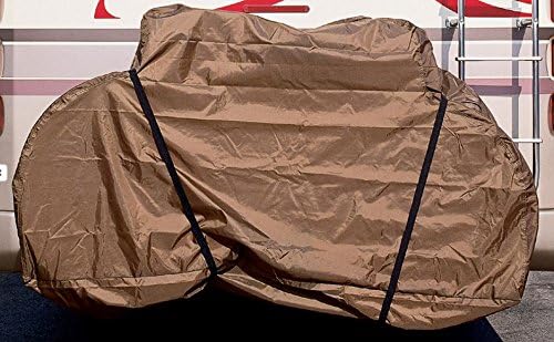Universal Brown Polyester Bicycle Cover 2 Bike Maximum For RV Transit