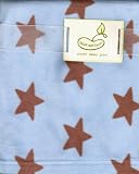 Baby Nursery Fleece Blanket in Blue with Brown Stars