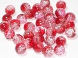 35 Stueck Glasperlen SUN in Farbe: rot - rosa 8 mm
