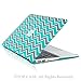 TopCase Chevron Series Gray Insert Hot Blue / Turquoise Ultra Slim Light Weight Rubberized Hard Case Cover for Macbook Air 11