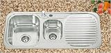 Kitchen Sinks Inset 1.5 Bowl Polished Finish With Drainer And Soap Dispenser (E01+soap)