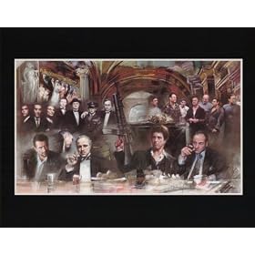 Godfather Goodfellas Sopranos Heat Scarface Art Poster Print - 16" X 20"
