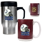 Indianapolis Colts NFL Travel Mug & Gameball Ceramic Mug Set - Helmet logo