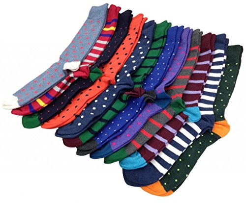 Fine Fit Men's Fancy Colorful Cotton Socks (2 Pairs)