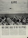 War Comes Back To The Philippines - The U.S. Navy gets its first look in nearly three years at hills of Luzon on the horizon, as dive bombers take off for first carrier sweep against Manila. ..... 1944 LIFE Magazine Article, A4808A.