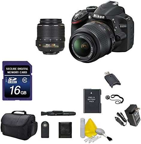 Nikon D3200 DSLR Camera with 18-55mm Lens (25492), 16GB High Speed Memory Card (International Model, No Warranty) Bundle 3