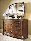 American Drew 581-020/220 Bob Mackie Dressing Chest and Leather Landscape Mirror