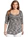 Nation LTD Women's Key West Scoop Neck Tee, Black/White, 1X