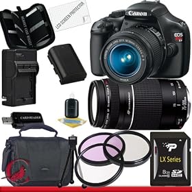 Canon EOS Rebel T3 Digital Camera and 18-55mm IS II & Canon EF 75-300mm f/4-5.6 III Telephoto Zoom Lens Package 1