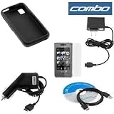 Durable Silicone Skin Soft Orange Case + Rapid Car Charger + Home Travel Charger + USB Data Cable + Lcd Screen Protector for Samsung SPH M800 Sprint Instinct Cell Phone