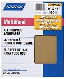 Norton MultiSand 150-Grit 9-by-11-Inch Sheets, 10-Pack #356