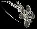 Wedding Headband Tiara Flower Rhinestone Silver Side 385