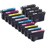 Epson T077 Set of 14 Compatible Ink Carts. w/ Improved Chip for R280, RX595, & RX680: 4 Black & 2 Cyan, Magenta, Yellow, Light Cyan, Light Magenta by 4inkjets/LD