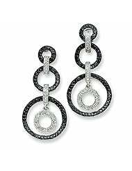 1 Carat 14K White Gold Diamond Circle Dangle Post Earrings