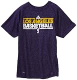 NBA Youth Los Angeles Lakers Short Sleeve Heathered Spdwk Perf. Tee - R28D5Mla (Purple Heather, Medium)