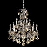 Schonbek 6958-26TK French Gold/Golden Teak Sophia 12 Light 2 Tier Chan