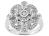 .25CTW DIAMOND PLATINUM OVER STERLING SILVER RING