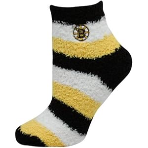 NHL Women's Boston Bruins Pro Stripe Sleep Soft Sock (Multi-Color, Shoe Sizes 6-11)