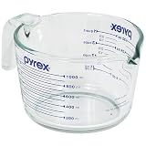 Pyrex Prepware 4-Cup Measuring Cup, Clear with Blue Measurements
