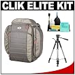 Clik Elite PRO ELITE Digital SLR Camera Backpack Case (Gray) + Tripod + Accessory Kit for Canon Rebel XSi, XS, T1i, XTi, 40D, 50D, 7D, Nikon D300s, D3000, D60, D5000, D90, D300, D700, Olympus Evolt E-30, E-450, E-520, E-620, and Sony Alpha A200, A230, A300, A330, A350, A380 & A700 Digital SLR Cameras