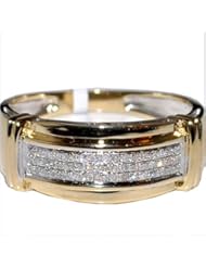 Diamond Wedding Band Mens 10k Yellow Gold or White Gold 0.13ct 3.1gm 9mm Wide Ring