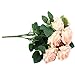 Topix Premium Artificial Flower Romantic Rose (Pink, 10pcs-Scape)