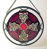 Jewel Cross Celtic Design in Stained Glass