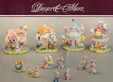 EASTER PARK (4 BUILDINGS PLUS 9 RABBIT FIGURINES), Decor & More, Stock No. 291414
