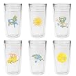 Swirls Summer Designs 12 oz Slimline Insulated Beverage Tumbler Set, Clear (6 designs)