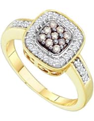 0.25CTW COGNAC DIAMOND FASHION RING