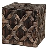 Lamont Home Nadina Water Hyacinth Woven Boutique Tissue Box Cover, Chocolate