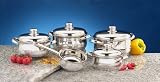 Karcher 111955 Kochtopf Set Davos - hochwertiges Edelstahl 9-teiliges Edelstahl Kochtopf Set
